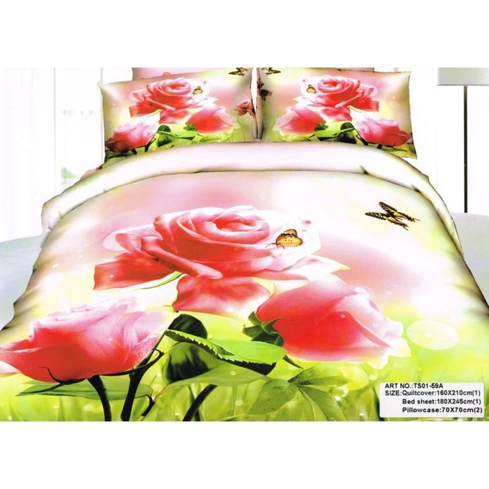 КПБ 1,5 сп, 180х245 см, 160х210 см, 70х70 см-2 шт., сатин TS01-59A-70