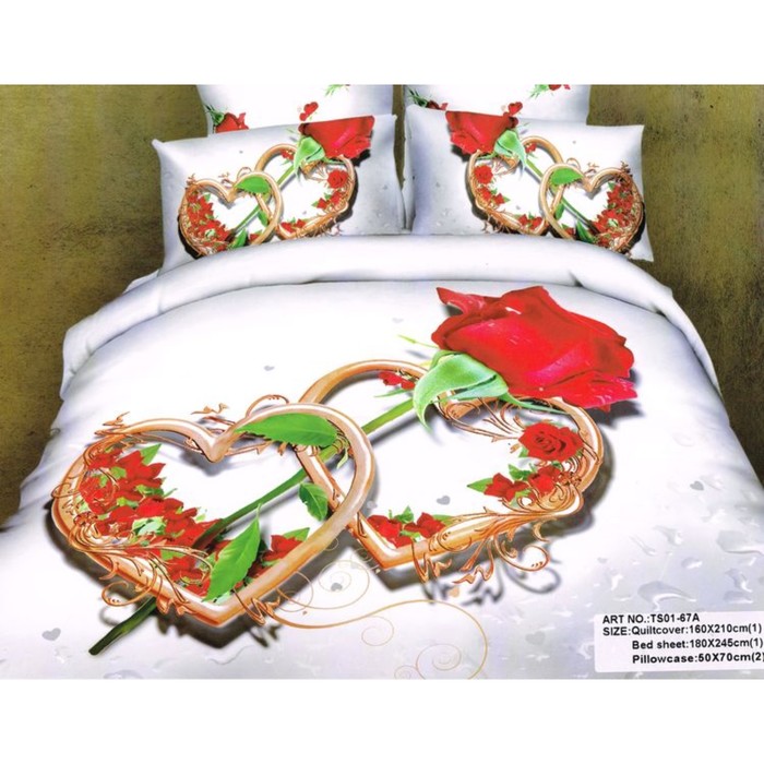 КПБ 1,5 сп, 180х245 см, 160х210 см, 70х70 см-2 шт., сатин TS01-67A-70