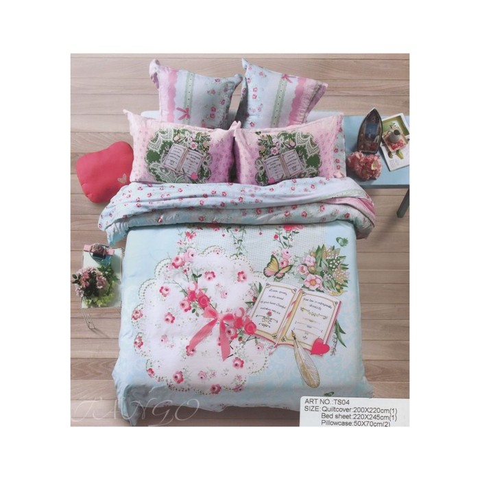 КПБ 2 сп, 220х245 см, 180х210 см, 50х70 см-2 шт., сатин TS02-36-50