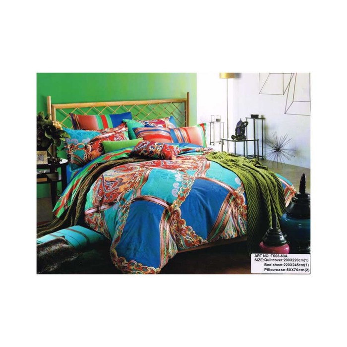 КПБ 2 сп, 220х245 см, 180х210 см, 50х70 см-2 шт., сатин TS02-63A-50