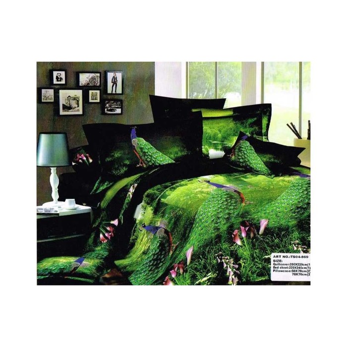 КПБ 2 сп, 220х245 см, 180х210 см, 50х70 см-2 шт., сатин TS02-869-50