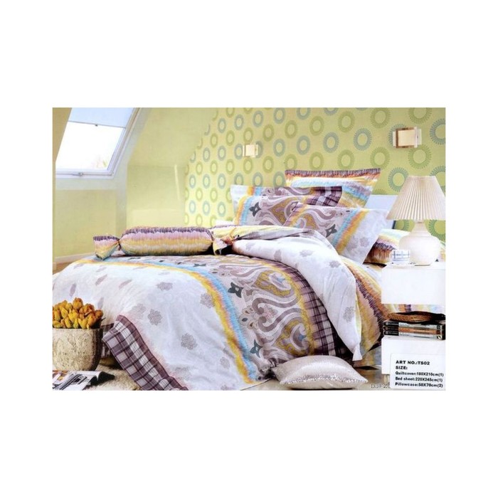 КПБ 2 сп, 220х245 см, 180х210 см, 50х70 см-2 шт., сатин TS02-888-50