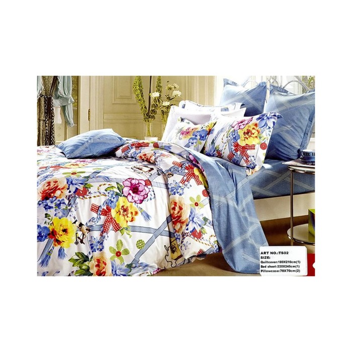 КПБ 2 сп, 220х245 см, 180х210 см, 50х70 см-2 шт., сатин TS02-949/2-50