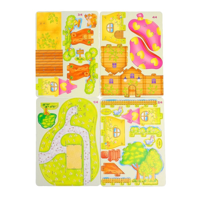 3D-пазлы "Грибной дом" 27 деталей, 35,5 х 19 х 19,5 см