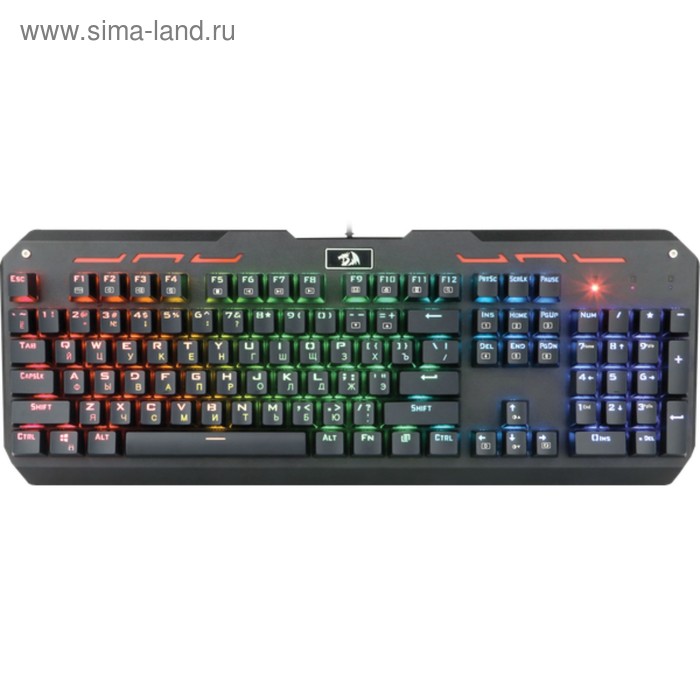 Клавиатура Redragon Varuna RU, игровая, проводная, механическая, 104 клавиши, USB, чёрная