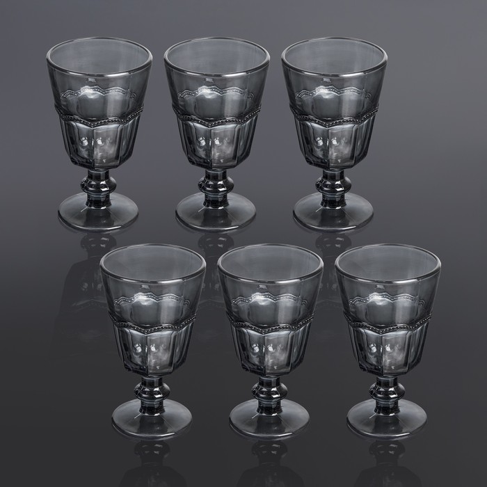 Набор бокалов 220 мл "Адажио", 6 шт, цвет серый