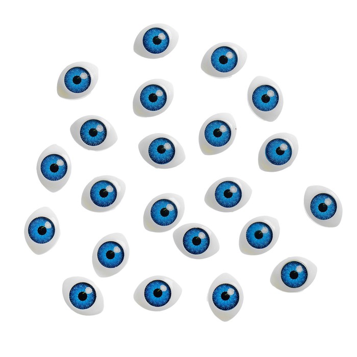 фото Глаза, набор 8 шт., размер 1 шт: 1,5 × 1 см, размер радужки 9 мм, цвет голубой школа талантов