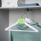 Вешалка-плечики для одежды с антискользящей перекладиной Доляна, размер 44-48, цвет белый - Фото 4