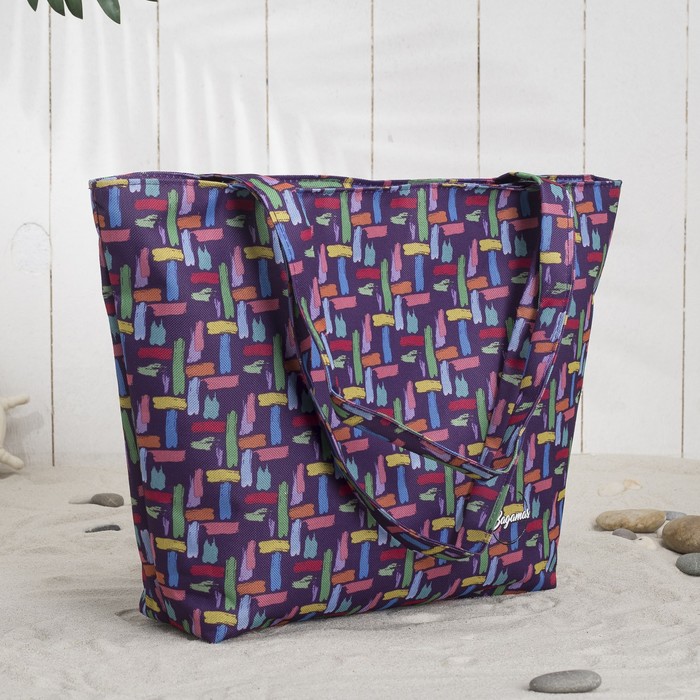 Сумка летняя Bagamas на молнии, 1 отдел, цвет баклажановый