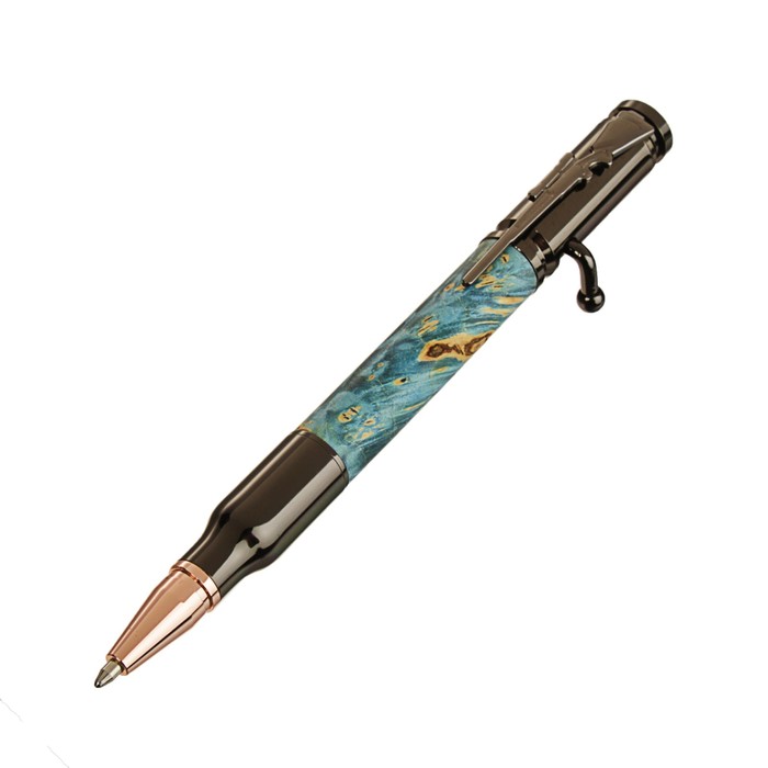 Ручка шариковая Patron Стабилизированный кап клёна синий, чёрные чернила, подарочная упаковка