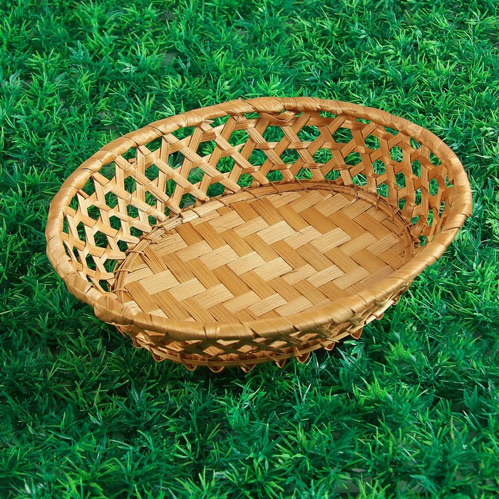 Фруктовница «Плетёнка», 24х20х6 см, бамбук
