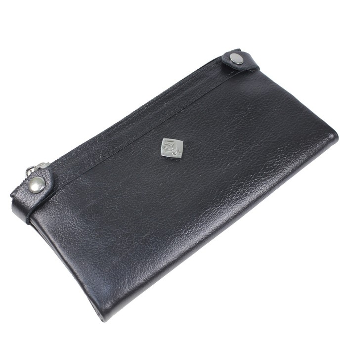 Портмоне женское, 2 отдела для купюр, для монет, для кредитных карт, цвет чёрный