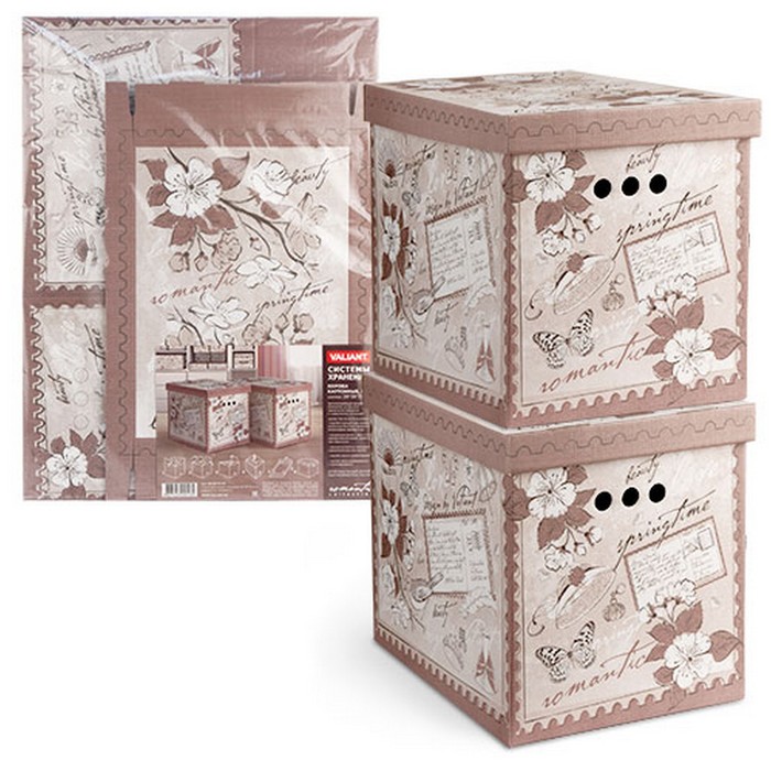 Короб картонный складной 2 шт, 28х38х31,5 см ROMANTIC