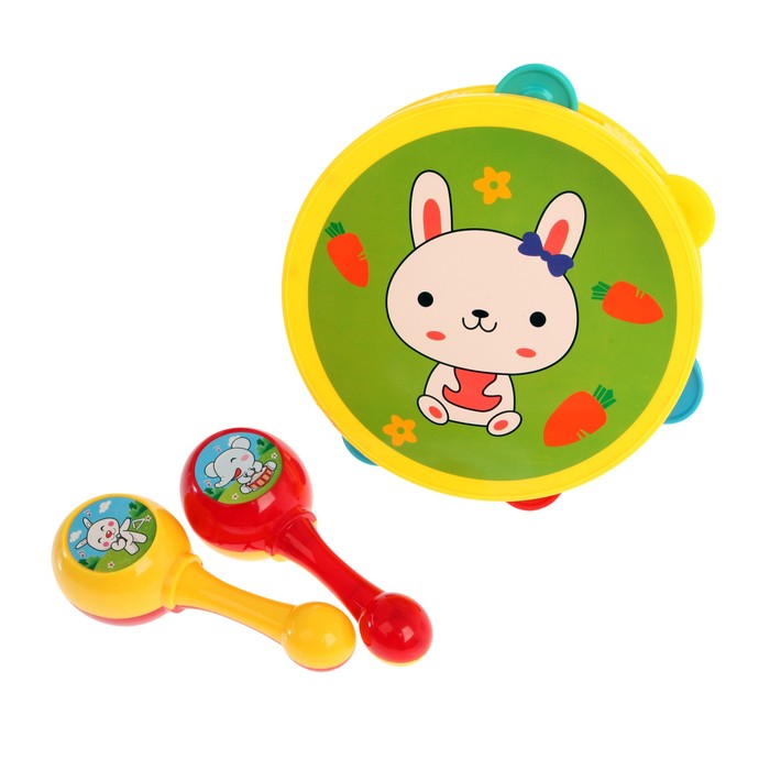 Набор музыкальных инструментов "Зая", 3 предмета