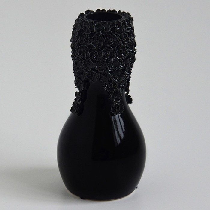 Ваза "Пена" кегля 26 см черная