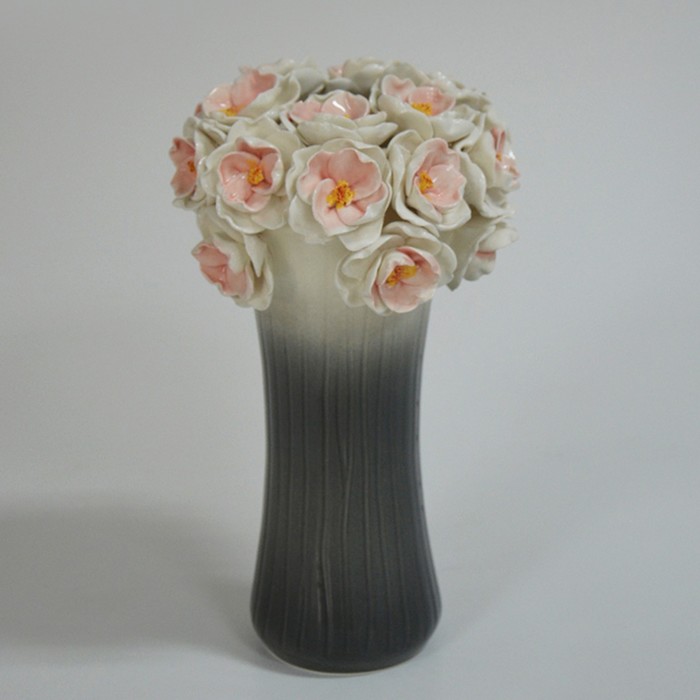 Ваза "Лаура" 30 см серая