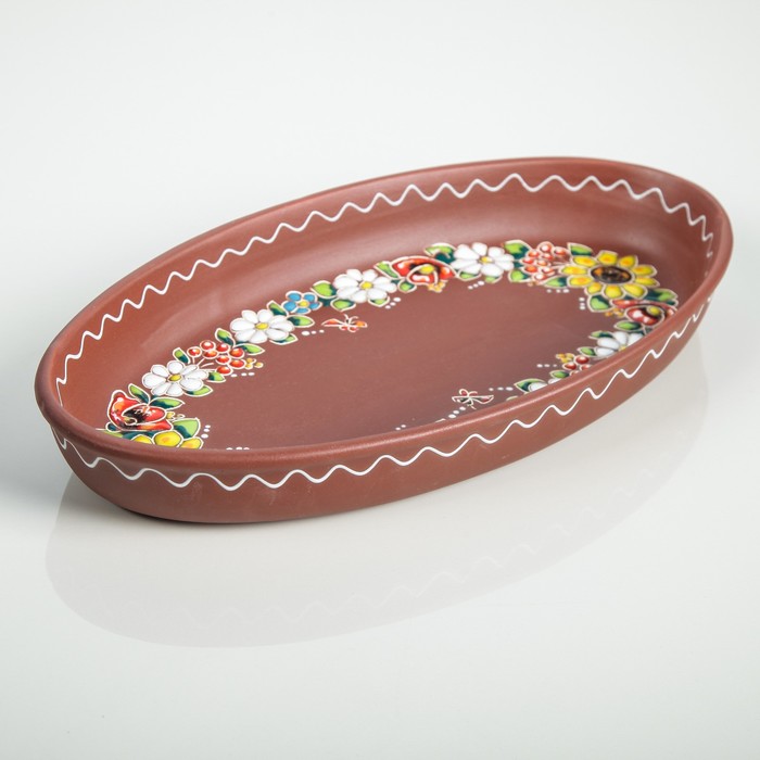 Блюдо для заливного (360х200х50)мм декор "БУКЕТ"