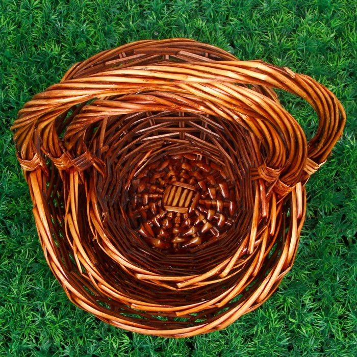 Набор корзин «Лукошко», 3 шт: 32×26×10/30 см, 26×20×9/26 см, 23×18×8/21 см, лоза