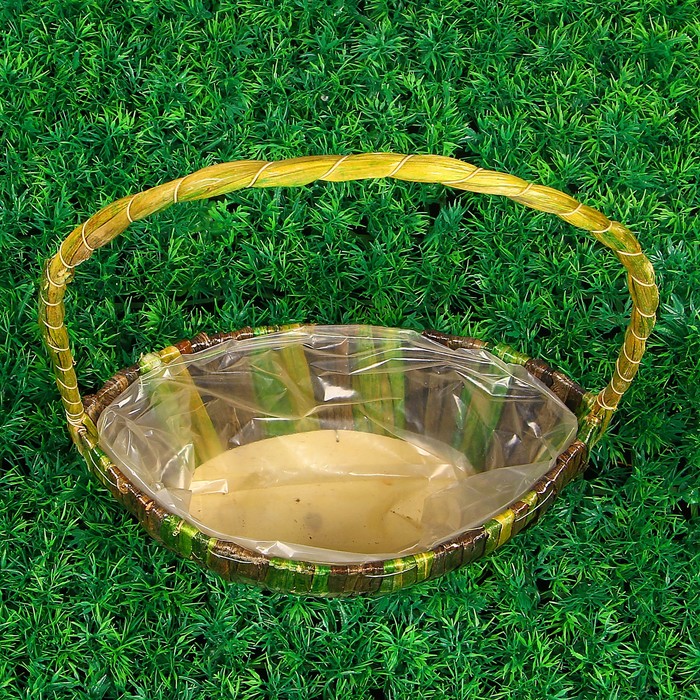 Кашпо «Линии», зелёное, 26х15х10 см