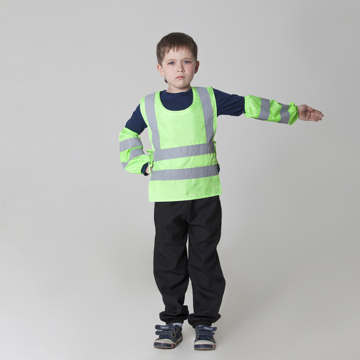 Детский жилет + нарукавники "ДПС" со светоотражающими полосами, рост 98-128 см