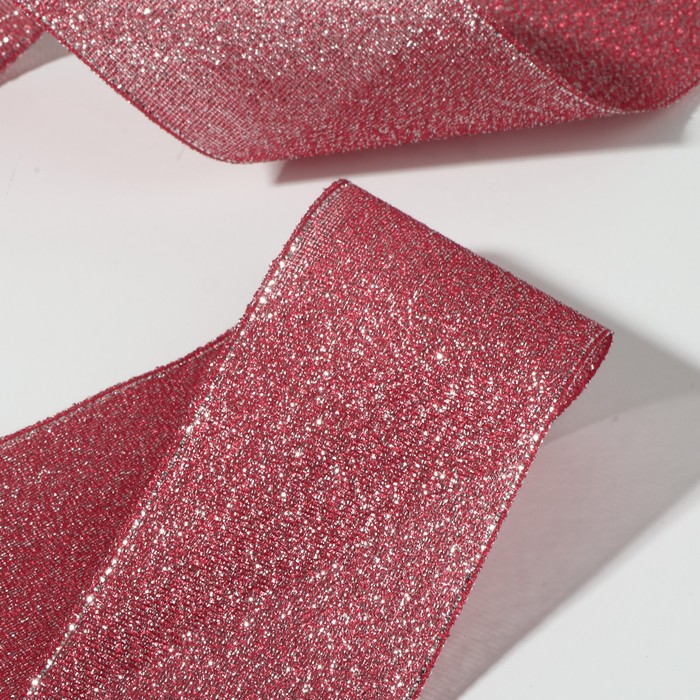 Лента парчовая, ширина 40мм, 23±1м, №65, цвет красный