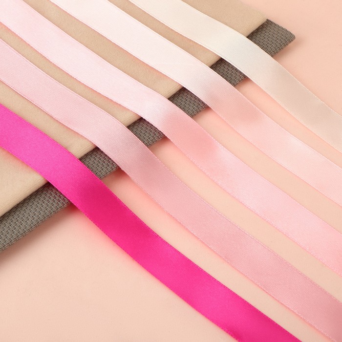 Набор атласных лент, 5 шт, размер 1 ленты: 20 мм × 23 ± 1 м, цвет розовый спектр