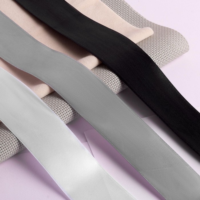 Набор атласных лент, 40мм, 23±1м, 3шт, спектр серого цвета