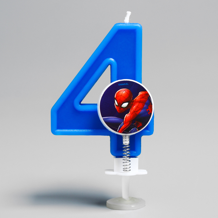 Свеча в торт "4", Человек паук