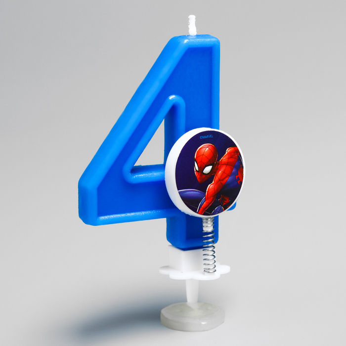 Свеча в торт "4", Человек паук