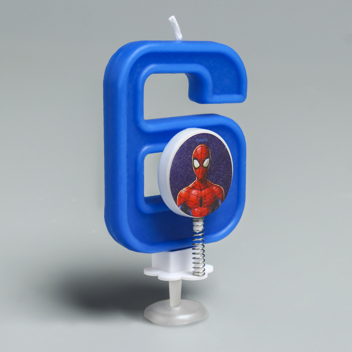 Свеча в торт "6", Человек паук