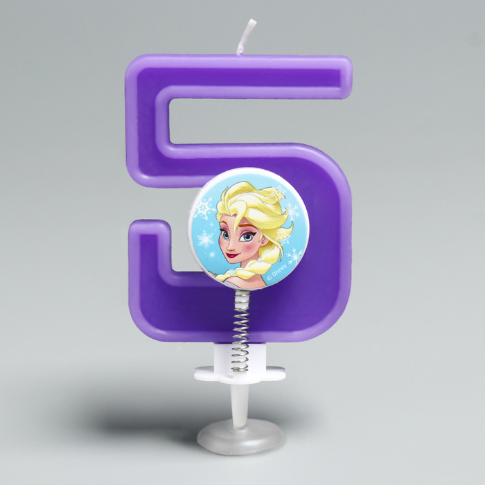 Свеча в торт цифра Дисней "5", Холодное сердце