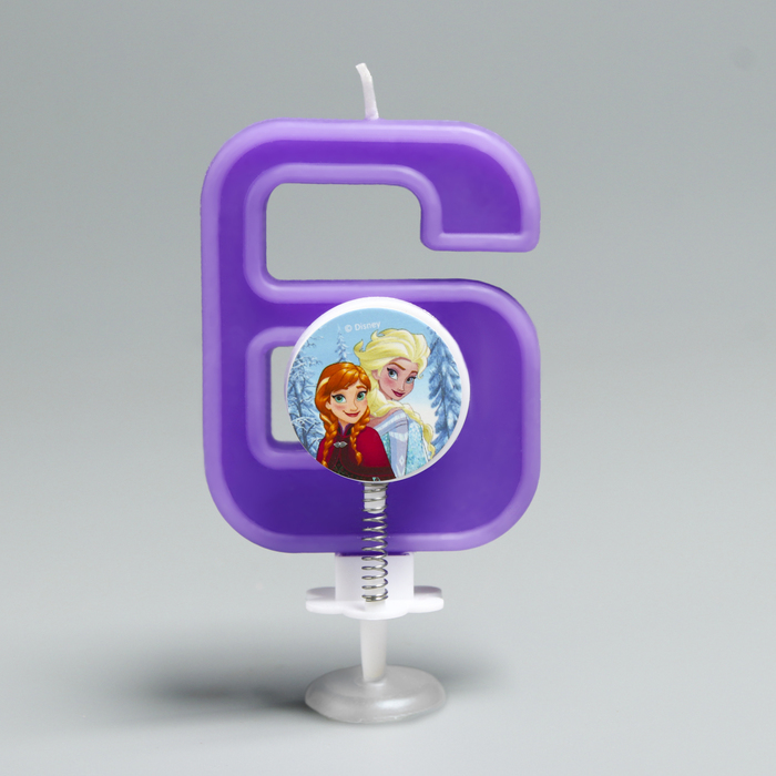 Свеча в торт цифра Дисней "6", Холодное сердце