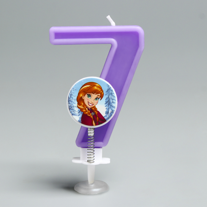 Свеча в торт цифра Дисней "7", Холодное сердце