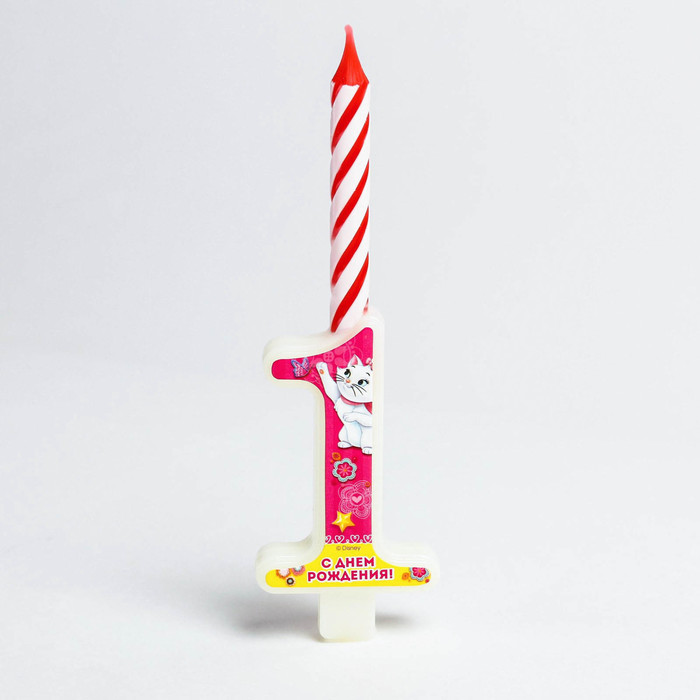 Свеча в торт цифра Дисней "1", Коты аристократы