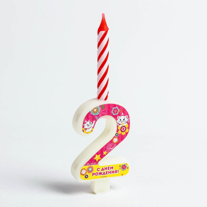 Свеча в торт цифра Дисней "2", Коты аристократы