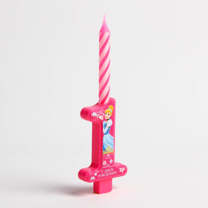 Свеча в торт цифра Дисней "1", Принцесса: Золушка