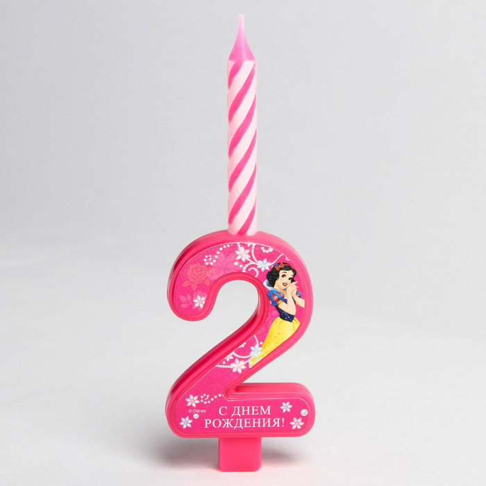 Свеча в торт цифра Дисней "2", Принцесса: Белоснежка
