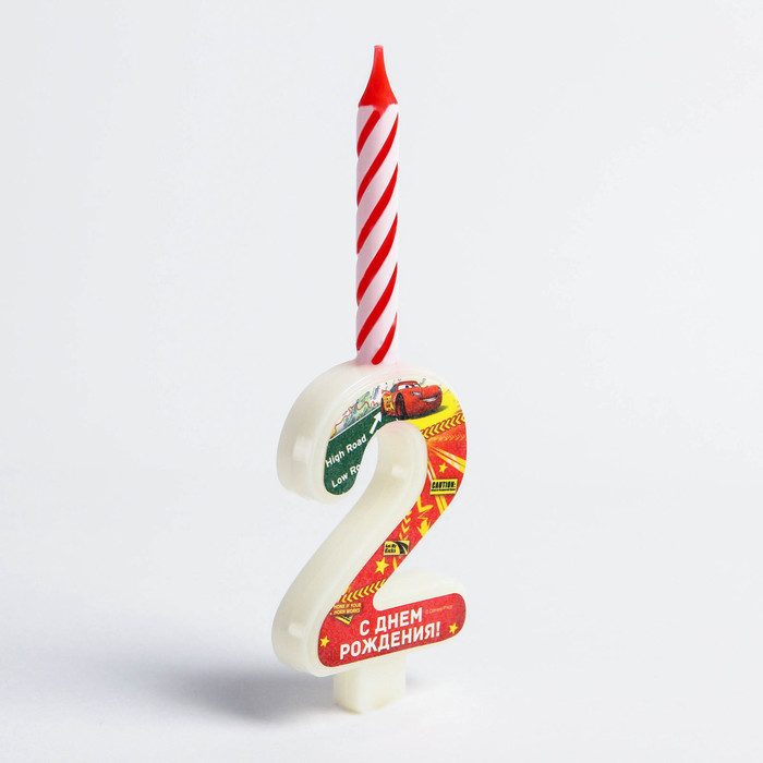 Свеча в торт цифра Дисней "2",Тачки