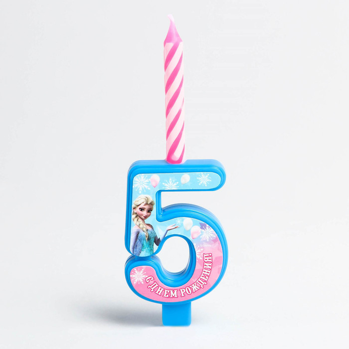 Свеча в торт цифра Дисней "5", Холодное сердце