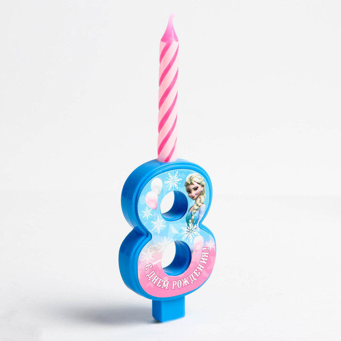 Свеча в торт цифра Дисней "8", Холодное сердце