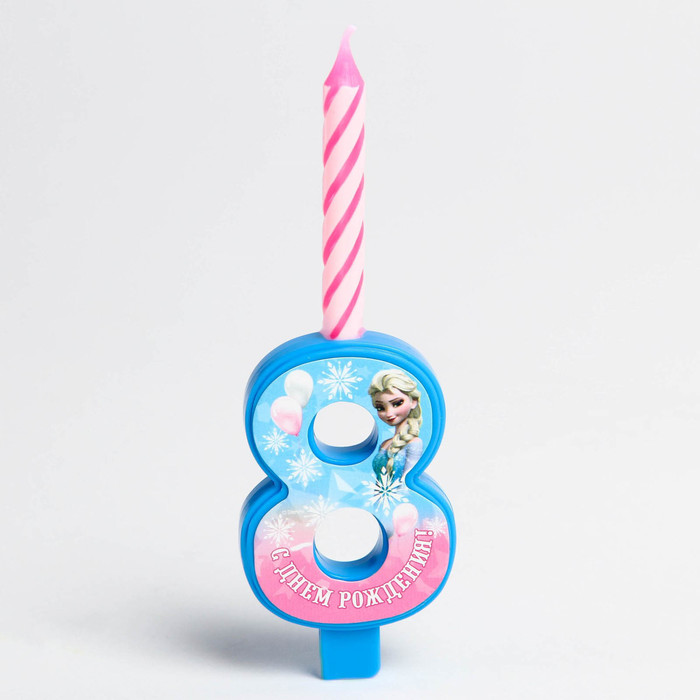 Свеча в торт цифра Дисней "8", Холодное сердце