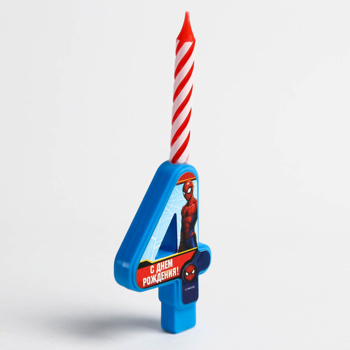 Свеча в торт "4", Человек-паук