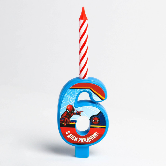 Свеча в торт "6", Человек-паук