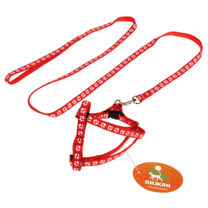 Комплект прошитый "Лапки", ширина 1 см, красный