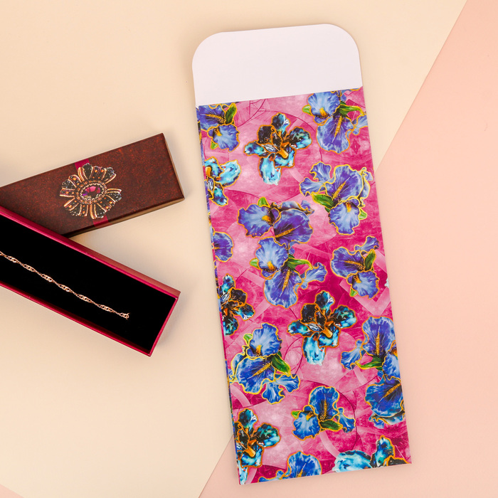 Пакетик подарочный «Цветущие ирисы», 13 х 28,9 см