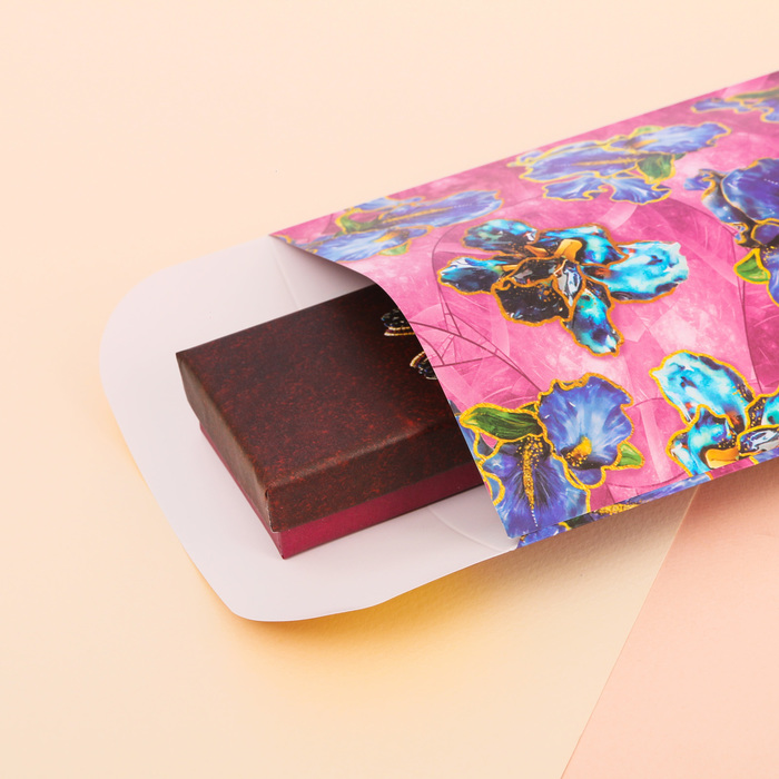 Пакетик подарочный «Цветущие ирисы», 13 х 28,9 см