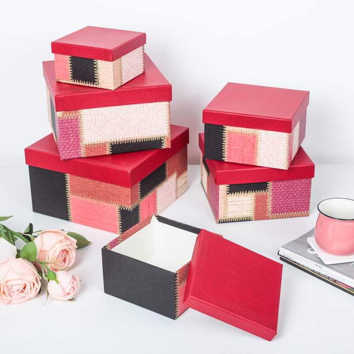 Набор коробок 6в1, 22 х 22 х 13 - 12 х 12 х 7 см