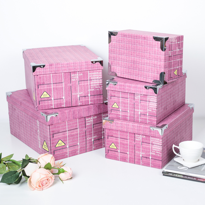 Набор коробок 5в1 "Контейнер", 37 х 28,5 х 18 - 24 х 15,5 х 12 см