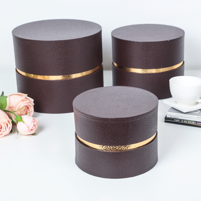 Набор коробок 3в1, шоколад, 23 х 23 х 19 - 17 х 17 х 13 см