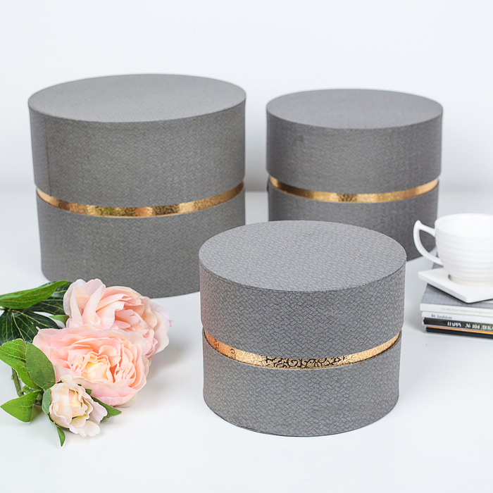 Набор коробок 3в1, серый, 23 х 23 х 19 - 17 х 17 х 13 см